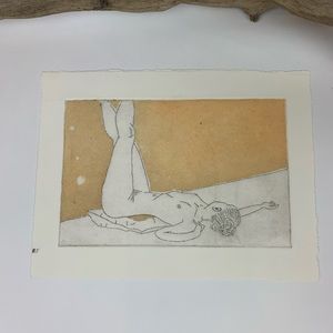 Print of nude women - etching process
